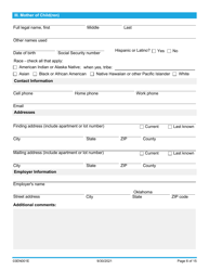 Form 03EN001E (CSED-1) Application for Child Support Services - Oklahoma, Page 6