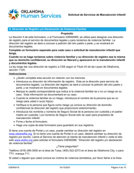 Formulario 03EN001S (CSED-1-SV) Servicios Y Responsabilidades De La Manutencion Infantil - Oklahoma (Spanish), Page 4