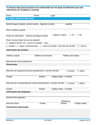 Formulario 03EN001S (CSED-1-SV) Servicios Y Responsabilidades De La Manutencion Infantil - Oklahoma (Spanish), Page 6