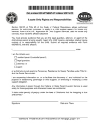 Document preview: Form 03EN007E Locate Only Rights and Responsibilities - Oklahoma