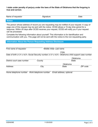 Form 03EN009E (CSED-9) Request for Address of Record - Oklahoma, Page 2