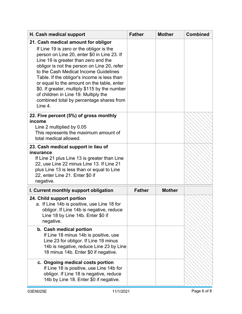Form 03EN025E Child Support Computation - Oklahoma, Page 6