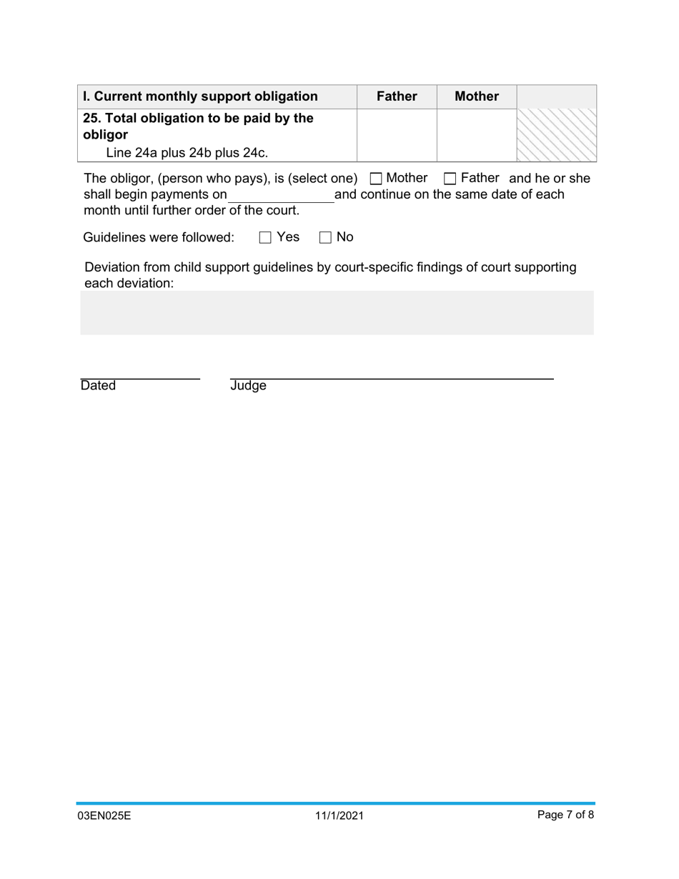 Form 03EN025E Child Support Computation - Oklahoma, Page 7