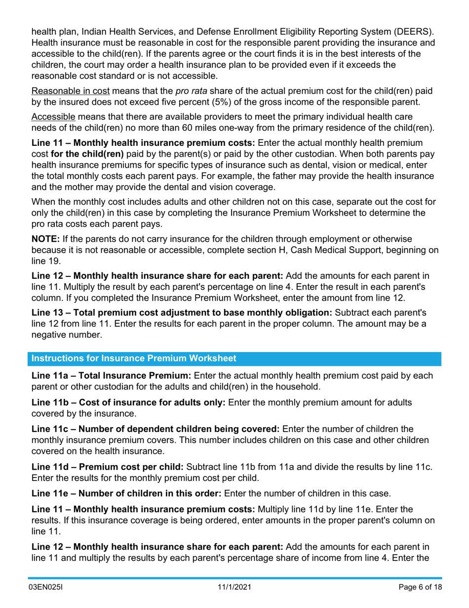 Instructions for Form 03EN025E Child Support Computation - Oklahoma, Page 6