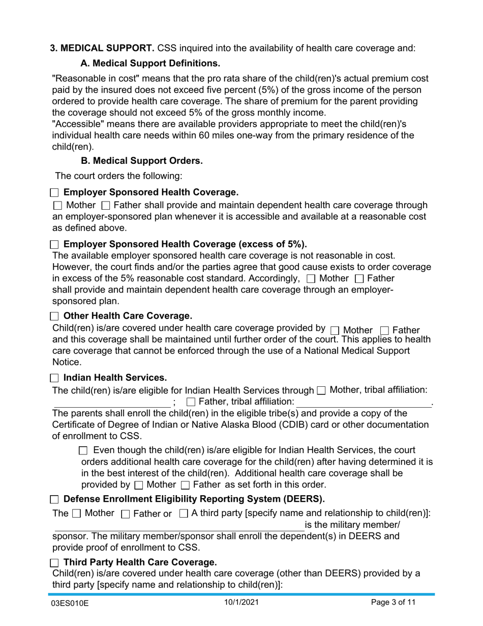 Form 03ES010E Child Support Order - Oklahoma, Page 3
