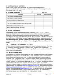 Form 03ES010E Child Support Order - Oklahoma, Page 7