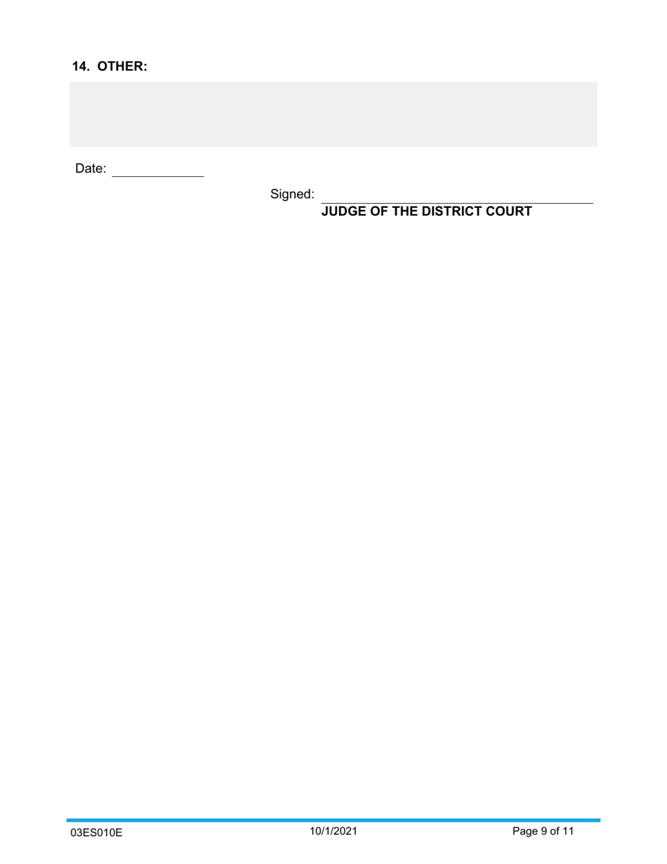 Form 03ES010E Child Support Order - Oklahoma, Page 9