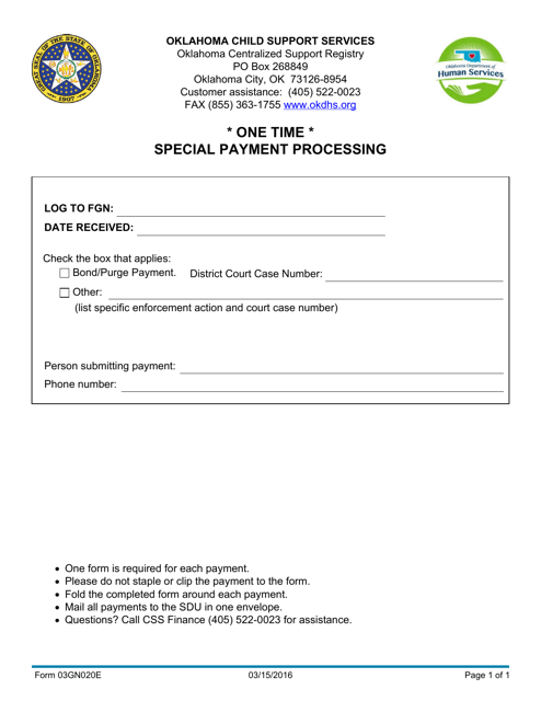 Form 03GN020E  Printable Pdf