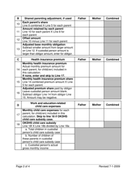 Form 03EN005E Child Support Computation for Period Prior to July 1, 2009 - Oklahoma, Page 2