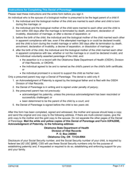 Form 03PA210E (CSED-209-D) Denial of Parentage - Oklahoma, Page 2