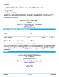 Form 04AD003E (ADM-130) Request for Background Check - Oklahoma, Page 4