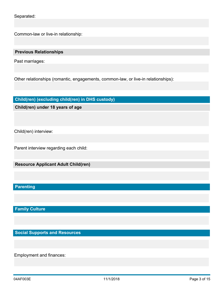 Form 04AF003E Resource Family Assessment - Oklahoma, Page 3