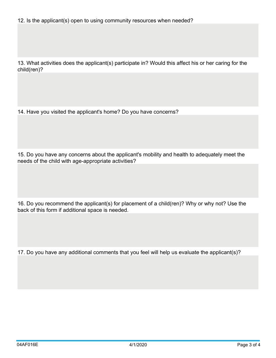 Form 04AF016E Resource Family Personal Reference Letter - Oklahoma, Page 3