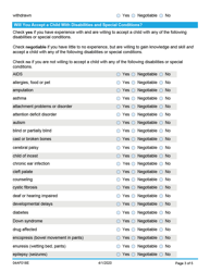 Form 04AF018E Child Needs Information List - Oklahoma (English/Spanish), Page 3