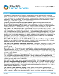 Form 04AF021E Verification of Receipt of DHS Rules - Oklahoma