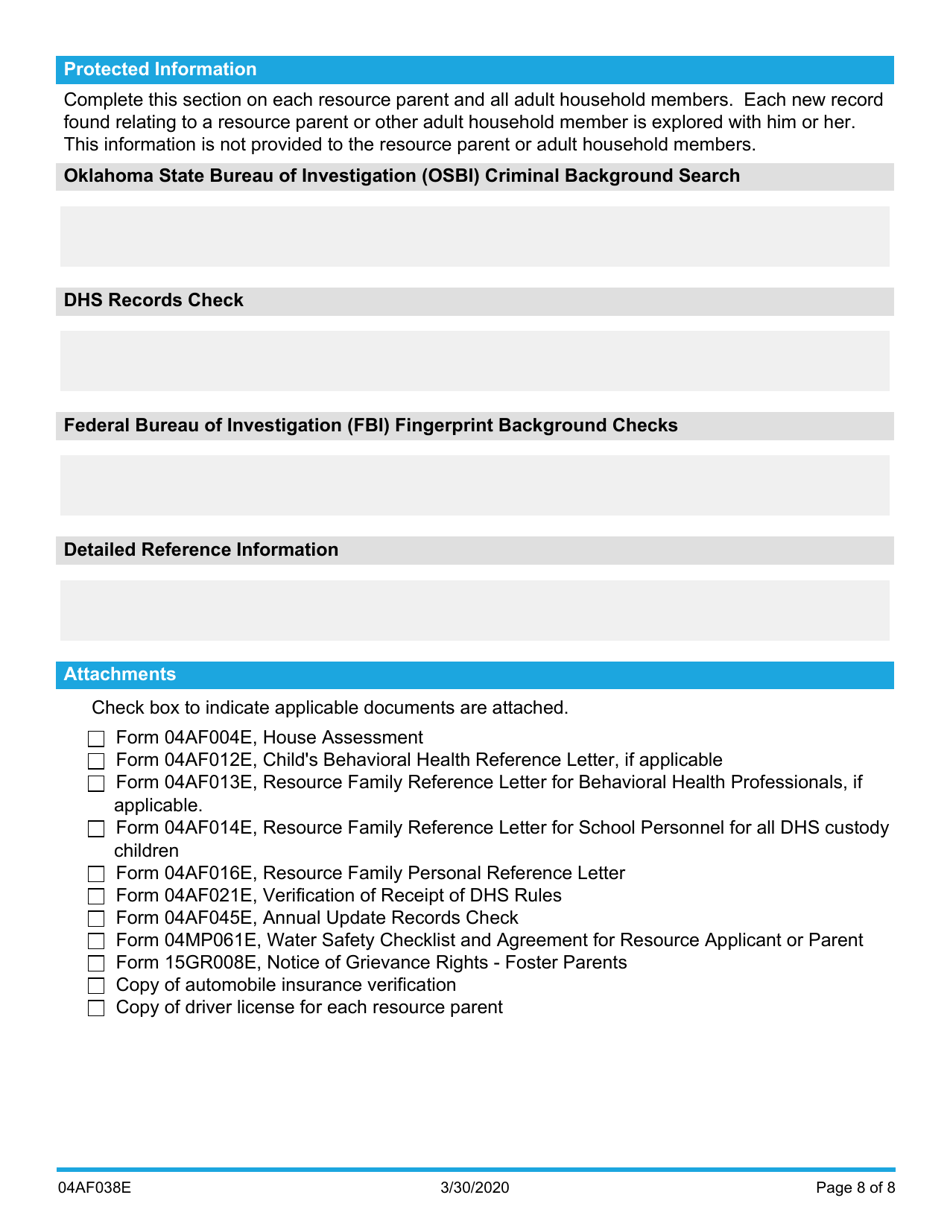 Form 04AF038E Annual Update - Oklahoma, Page 8