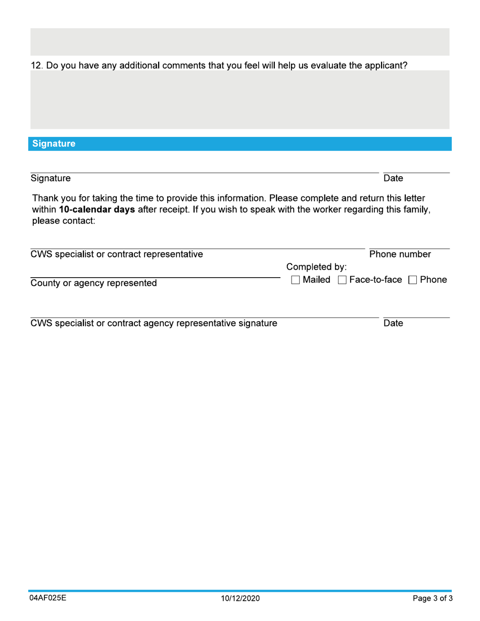 Form 04AF025E Resource Family Reference Letter for Home Schooling - Oklahoma, Page 3