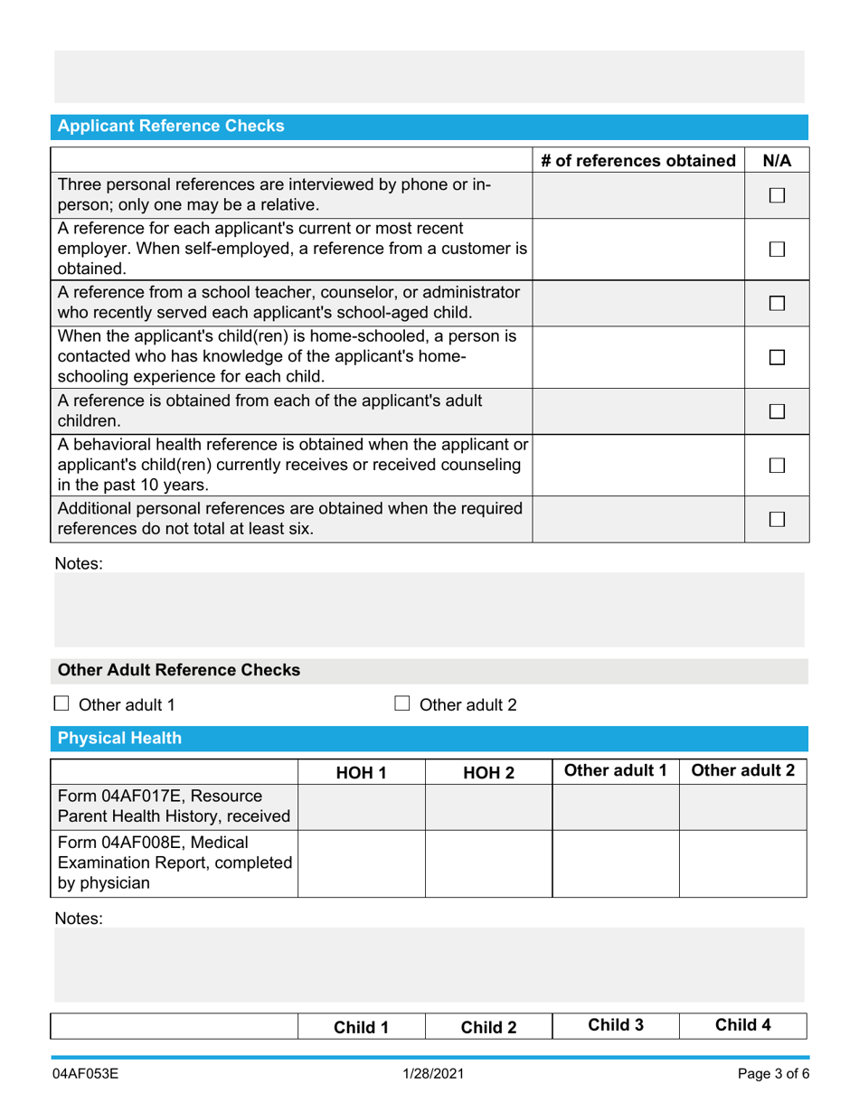 Form 04AF053E Resource Family Assessment Review Tool - Oklahoma, Page 3