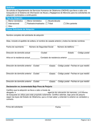 Formulario 04AN028S Solicitud De Busqueda En El Sistema De Informacion Sobre El Abuso Y La Negligencia Contra Menores - Oklahoma (Spanish), Page 2
