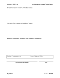 Form 04CI007E (DCFS-30) Confidential Intermediary Results Report - Oklahoma, Page 2