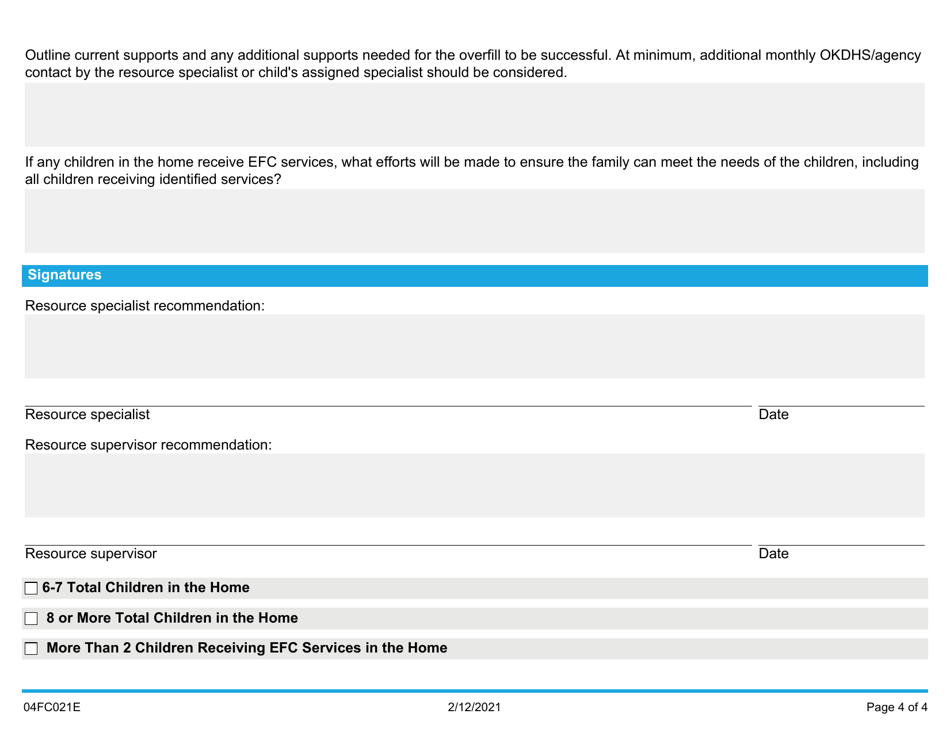 Form 04FC021E Resource Overfill Assessment - Oklahoma, Page 4
