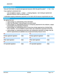 Form 04FC001E Initial Kinship Placement Agreement - Oklahoma (English/Spanish), Page 7