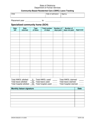 Form DCFS-126 &quot;Community-Based Residential Care (Cbrc) Leave Tracking&quot; - Oklahoma