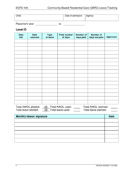 Form DCFS-126 &quot;Community-Based Residential Care (Cbrc) Leave Tracking&quot; - Oklahoma, Page 4