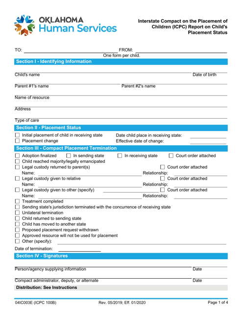 Form 04IC003E (ICPC100B)  Printable Pdf