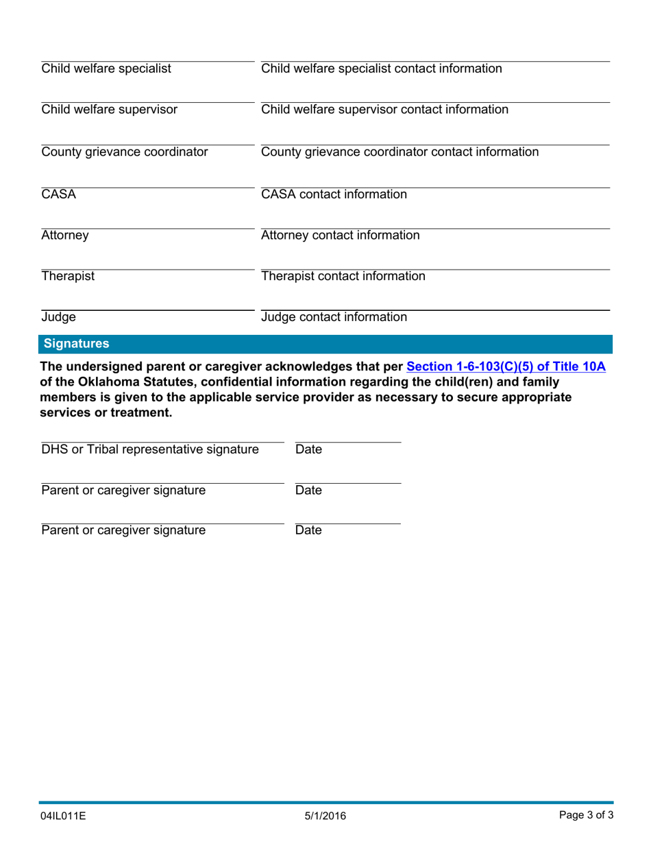 Form 04IL011E Rights of Oklahoma Foster Youth - Oklahoma, Page 3