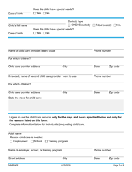 Form 04MP042E Application for Child Welfare Services Child Care Benefits - Oklahoma, Page 2