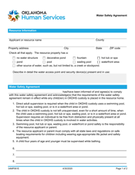 Document preview: Form 04MP061E Water Safety Checklist - Oklahoma