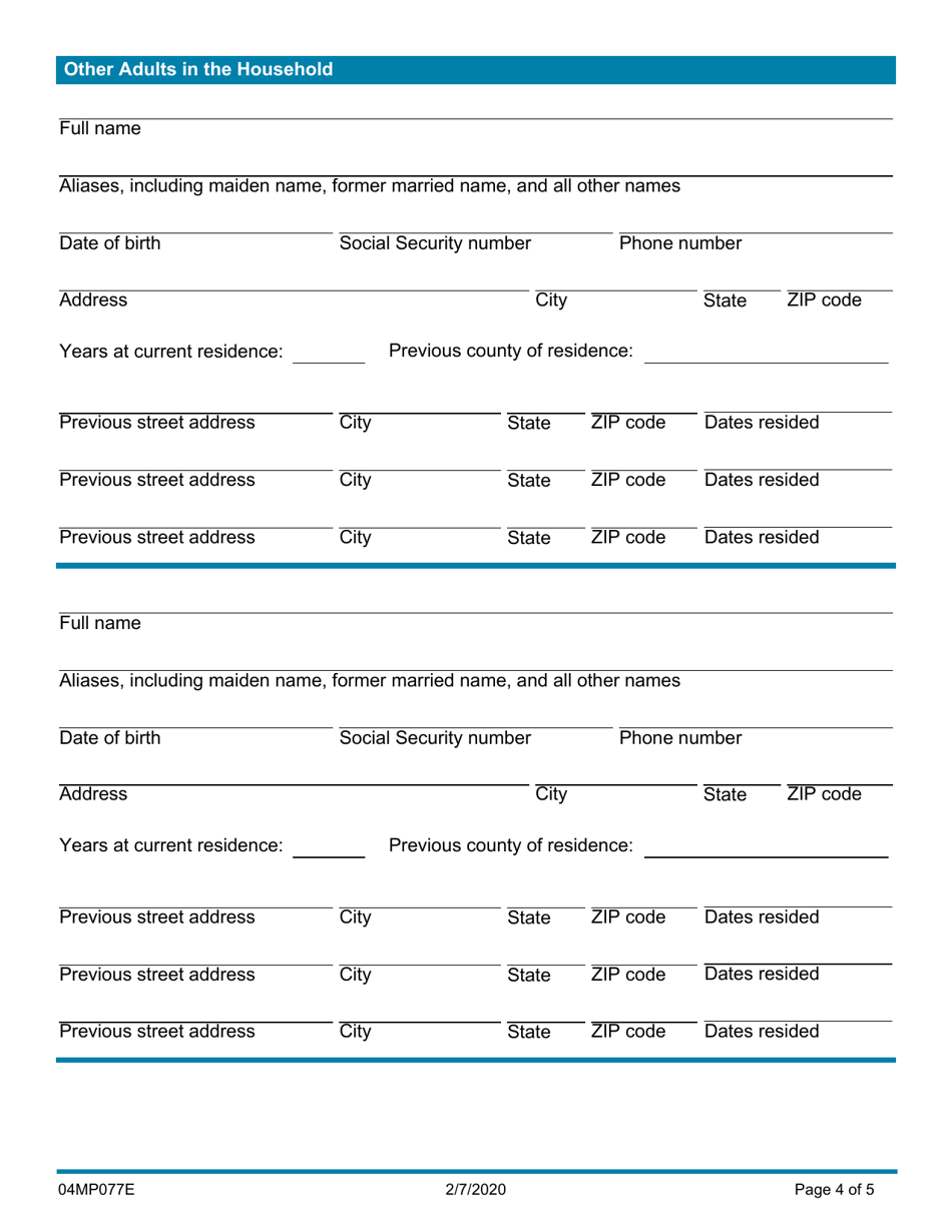 Form 04MP077E Request for Child Abuse and Neglect Information System Search (Canis) for Guardianship - Oklahoma, Page 4