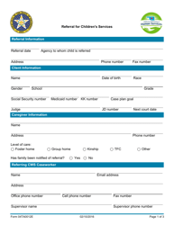 Form 04TA0012E Referral for Children&#039;s Services - Oklahoma