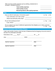 Form 06AC002E Family Financial Assessment - Oklahoma, Page 2