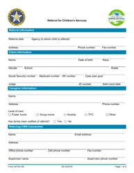 Form 04TA012E Referral for Children&#039;s Services - Oklahoma