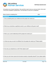 Form 06AC018E (DDS-18) Self-study Questionnaire - Oklahoma