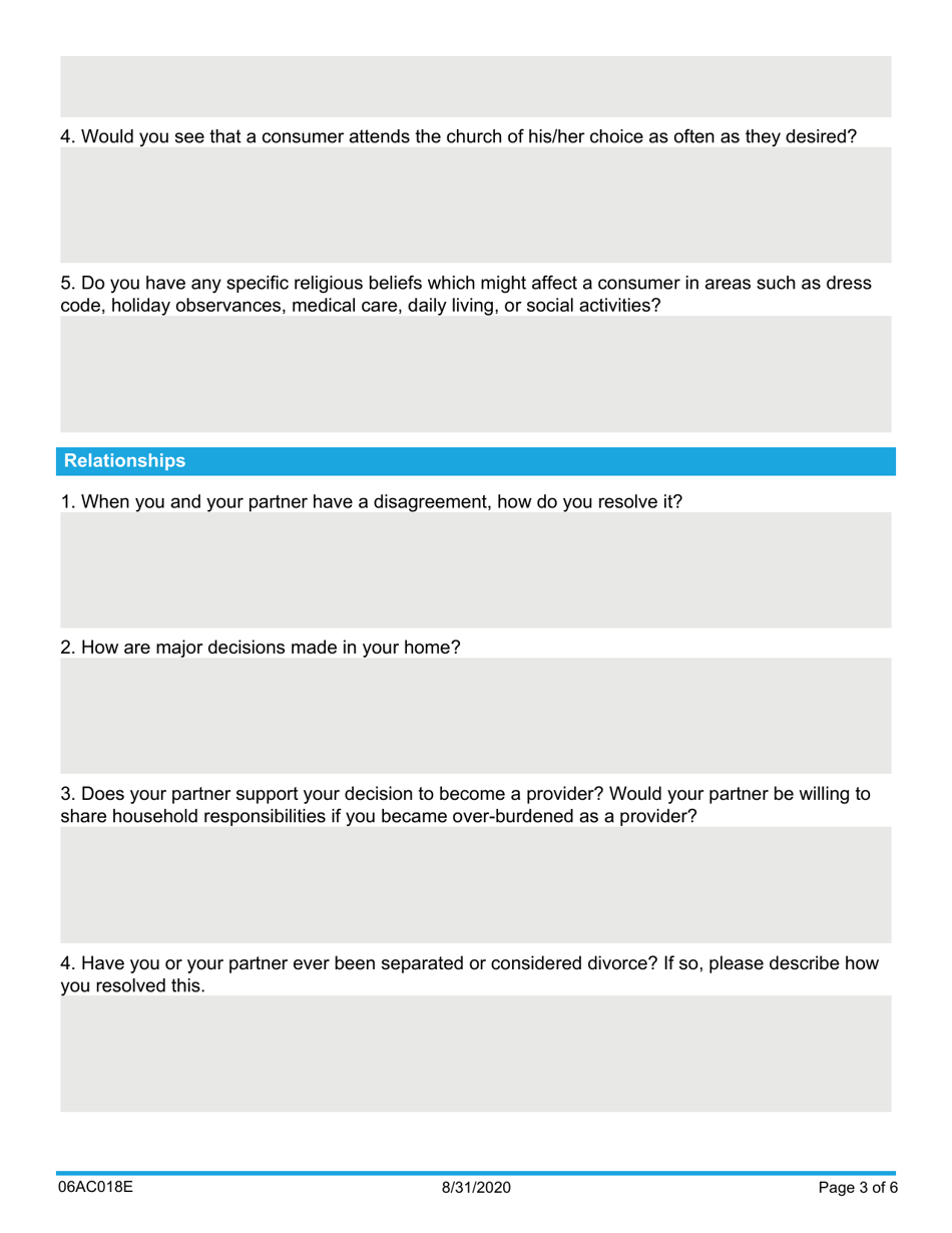 Form 06AC018E (DDS-18) Self-study Questionnaire - Oklahoma, Page 3