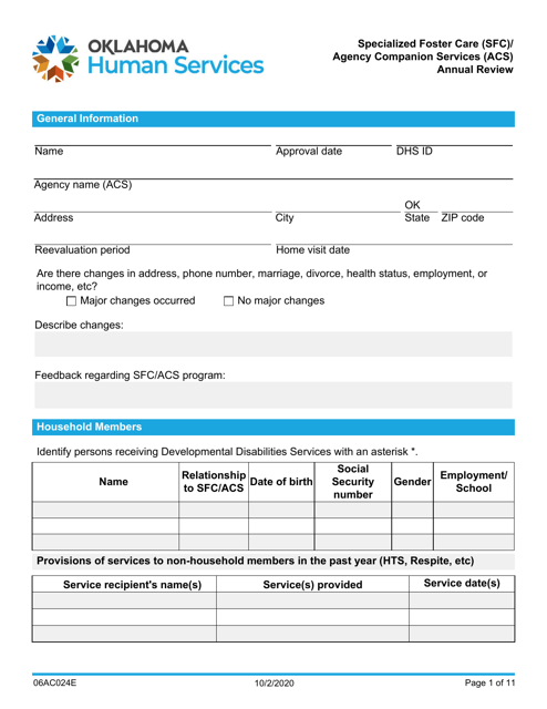 Form 06AC024E  Printable Pdf