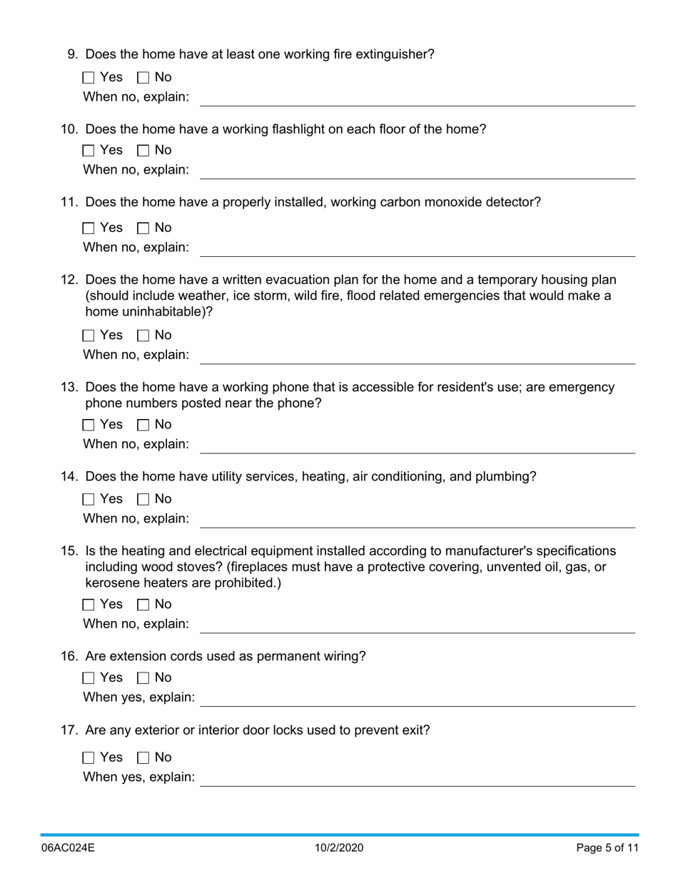 Form 06AC024E Specialized Foster Care (Sfc) / Agency Companion Services (Acs) Annual Review - Oklahoma, Page 5