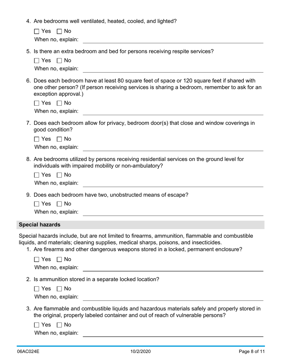 Form 06AC024E Specialized Foster Care (Sfc) / Agency Companion Services (Acs) Annual Review - Oklahoma, Page 8