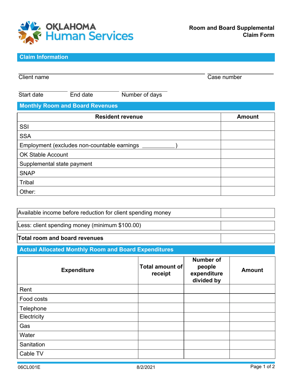 Form 06CL001E Fill Out, Sign Online and Download Fillable PDF