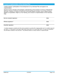 Form 06HM012E Documentation of Consumer Choice and Consent to Implement Individual Plan - Oklahoma, Page 2