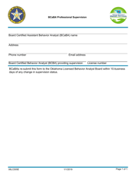Document preview: Form 06LC005E Bcaba Professional Supervision - Oklahoma