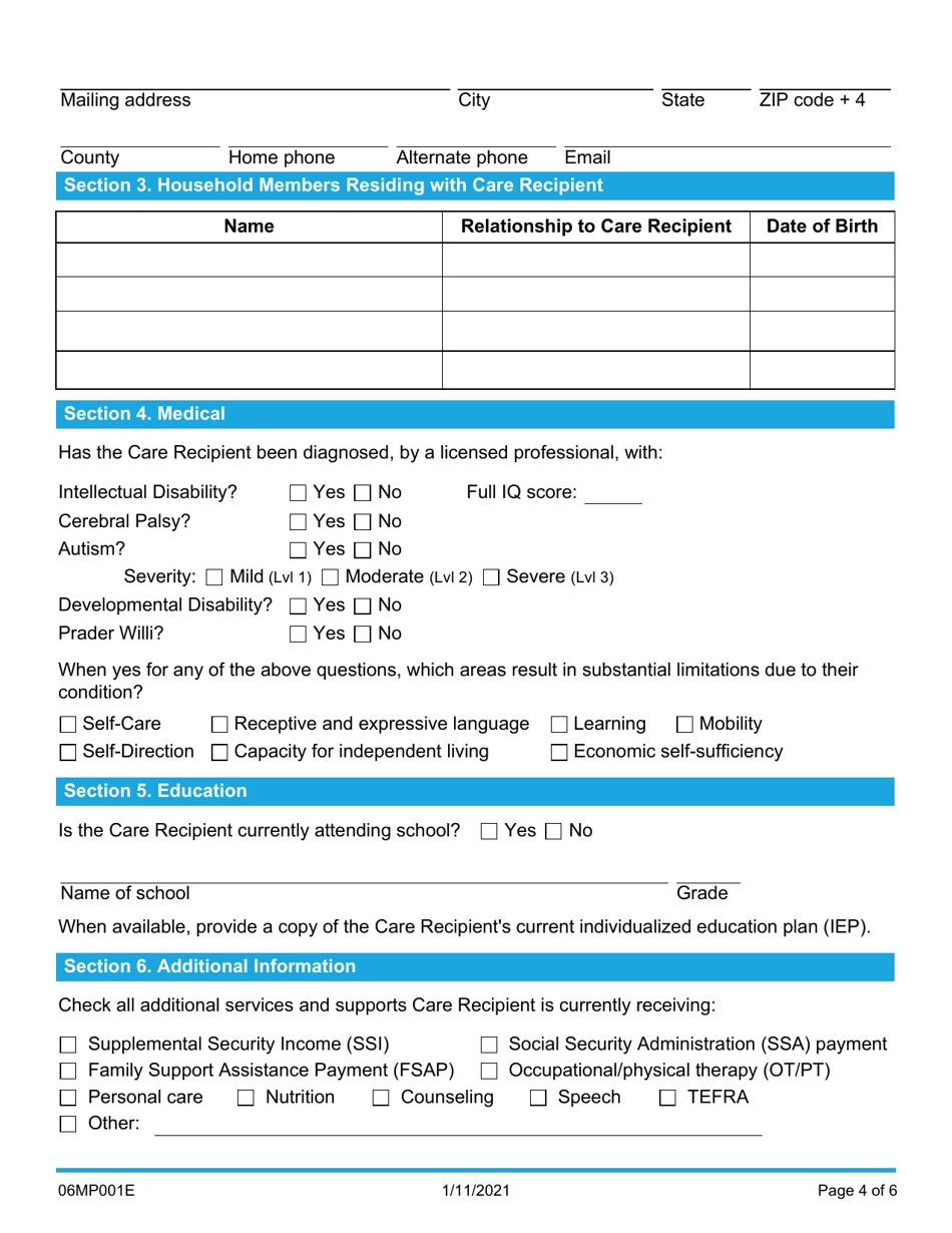Form 06MP001E (DDS-1) Request for Developmental Disabilities Services - Oklahoma, Page 4