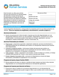Document preview: Formulario 06MP001S Solicitud De Servicios Para Discapacidades Del Desarrollo - Oklahoma (Spanish)