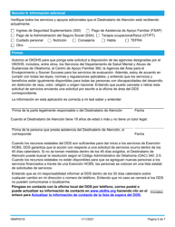 Formulario 06MP001S Solicitud De Servicios Para Discapacidades Del Desarrollo - Oklahoma (Spanish), Page 5