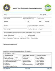 Document preview: Form 06HM073E Referral Form for Psychiatric Treatment or Examination - Oklahoma