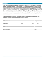 Form 06PE059E (DDS-59) Rights and Responsibilities of Community Services Worker (Csw) in an Investigation of Maltreatment - Oklahoma, Page 2