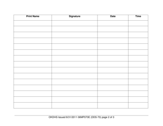 Form 06MP070E (DDS-70) Access to Record and Verification of Monitoring Requirements - Oklahoma, Page 2